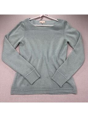 Benedetta B Women L Merino Wool Cashmere Blend Sweater Light Green Sage Knit
